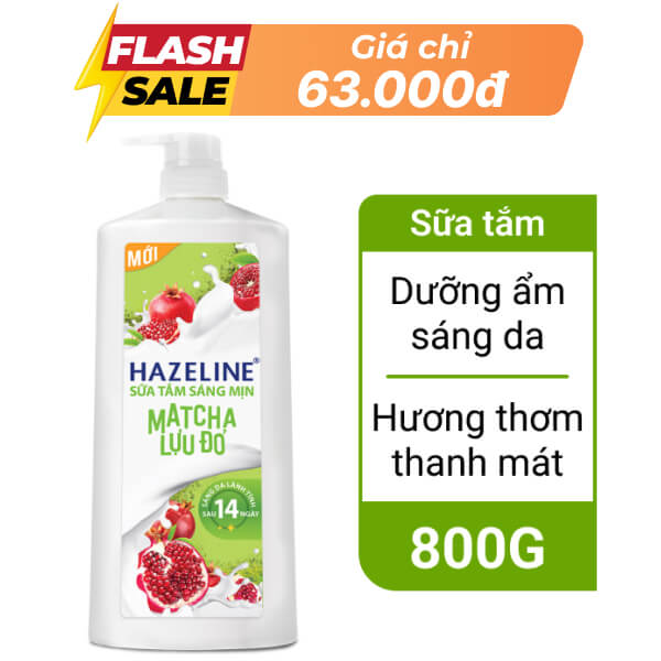 Sữa tắm Hazeline matcha lựu đỏ 800g