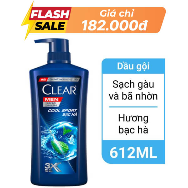 Dầu gội Clear Men bạc hà mát lạnh 612ml