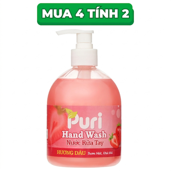 Nước rửa tay Puri hương dâu 500ml