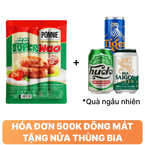 Xúc xích xông khói Superwao Ponnie 450g