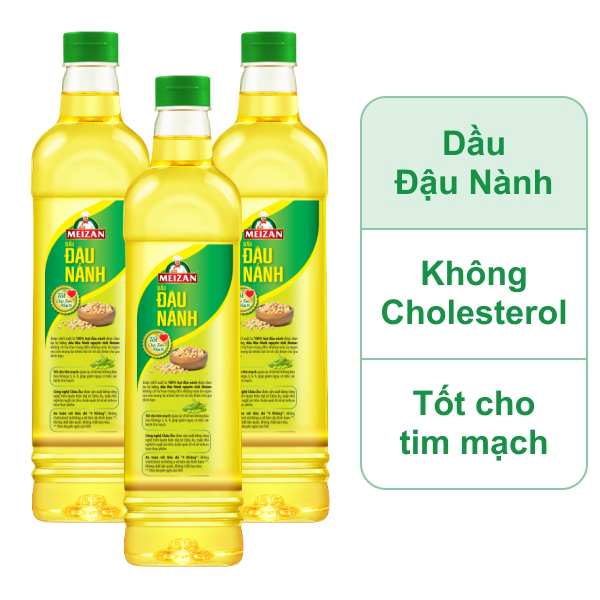 3 chai dầu đậu nành Meizan 1 lít