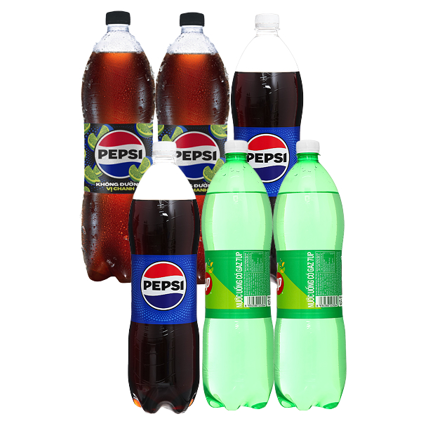 Combo 6 chai nước ngọt Pepsi và & 7Up 1.5 lít