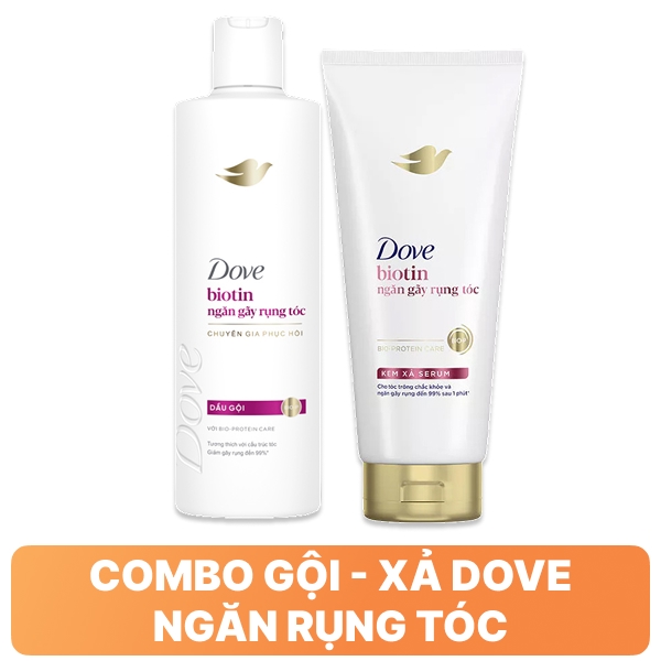 Dầu gội và Kem xả Dove Biotin ngăn gãy rụng tóc