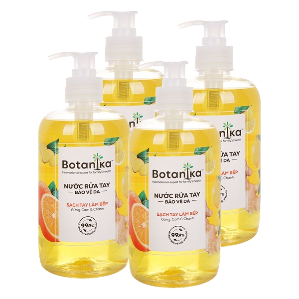 4 chai nước rửa tay Botanika bảo vệ da sạch tay 500ml