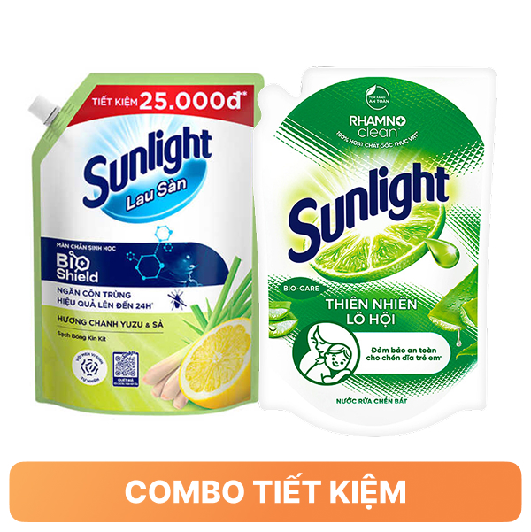 Nước lau sàn Sunlight 2kg & Nước rửa chén Sunlight 1.9 lít