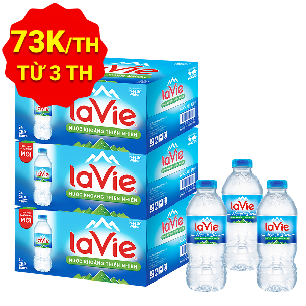 3 thùng nước khoáng La Vie 350ml