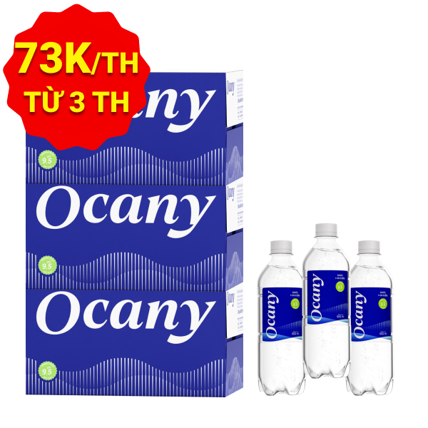 3 thùng 24 chai nước uống i-on kiềm Ocany 500ml