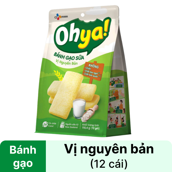 Bánh gạo sữa vị nguyên bản Oh Ya gói 110.4g