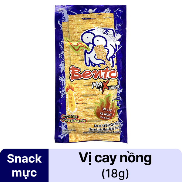 Snack hải sản vị cay nồng Bento 18g