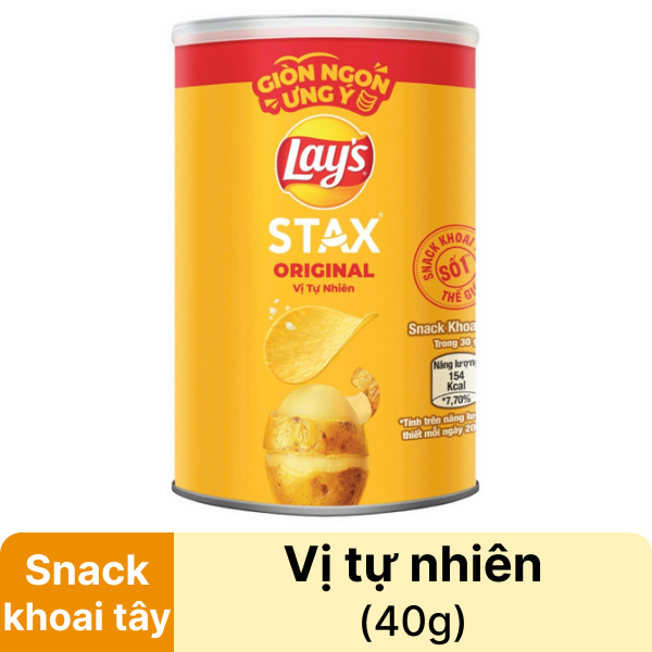 Snack vị tự nhiên Lay's Stax 40g