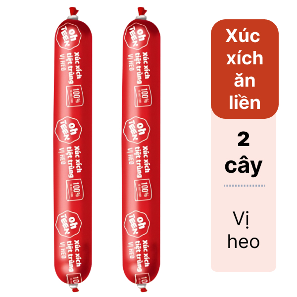 2 cây xúc xích tiệt trùng Oh Teen vị heo LC FOODS 65g