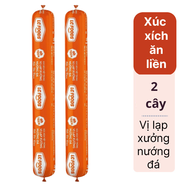 2 cây Xúc xích tiệt trùng OhTeen vị lạp xưởng nướng đá 65g