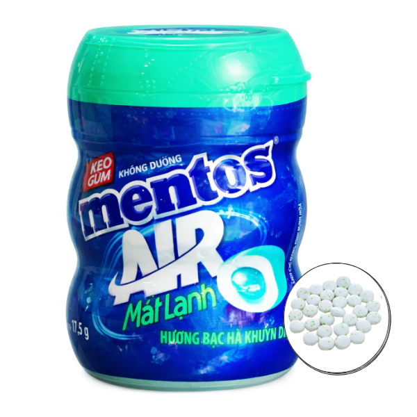 Kẹo cao su Mentos hương bạc hà khuynh diệp hũ 17.5g