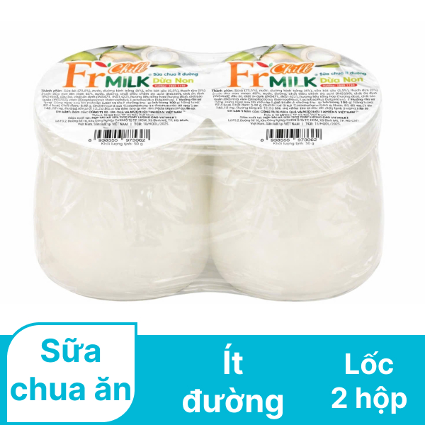Lốc 2 hũ sữa chua dừa non Fr Chill Milk 100g