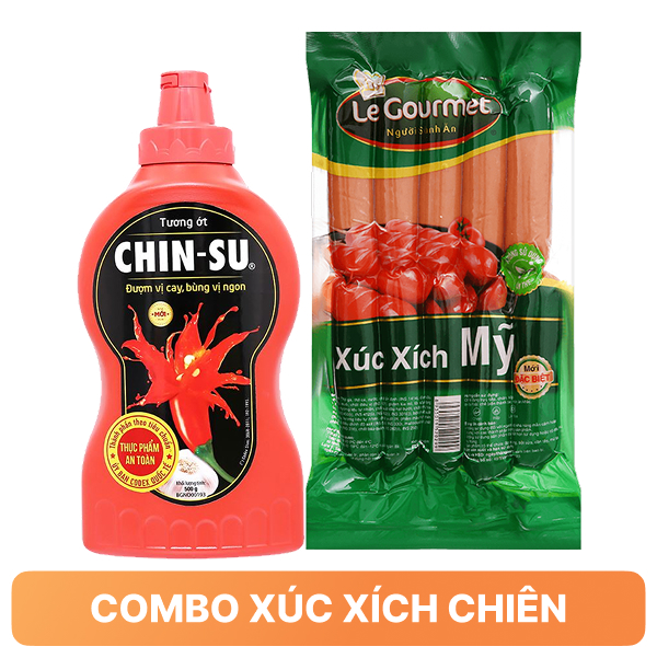 Combo xúc xích chiên - Xúc xích, tương ớt