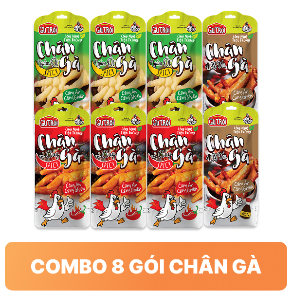 Combo 8 gói chân gà Gu Trội 33g