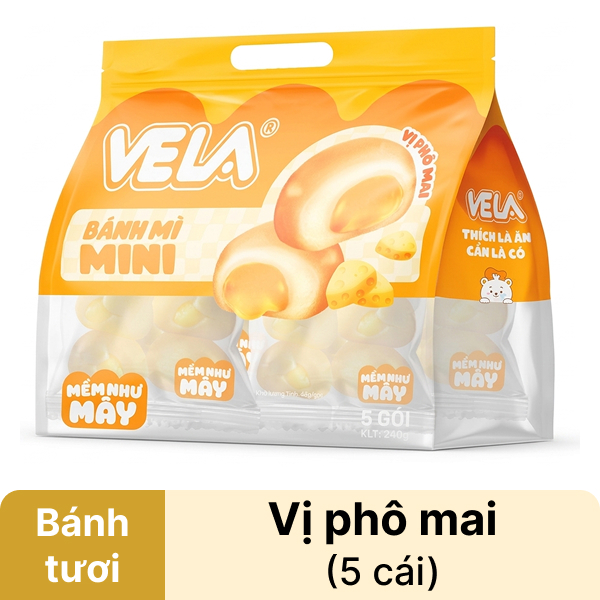 Bánh mì mini vị phô mai Vela gói 240g