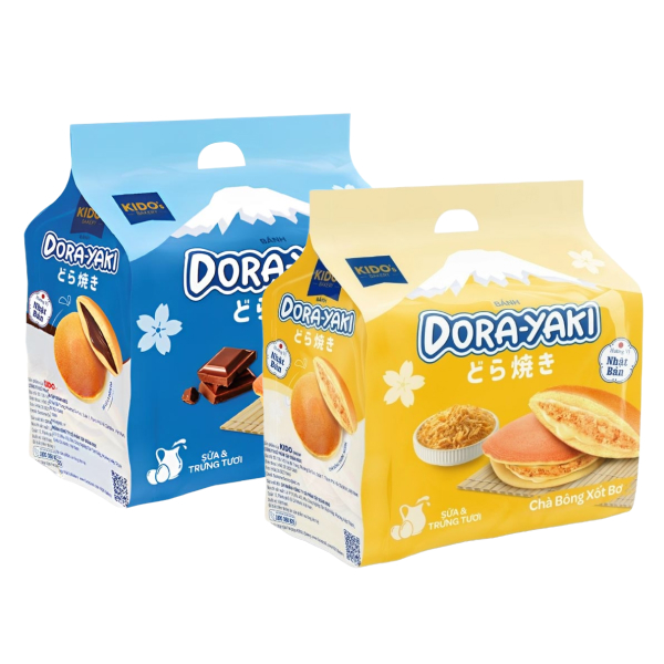 Bánh Dorayaki chà bông xốt bơ và socola Kido's Bakery 150g