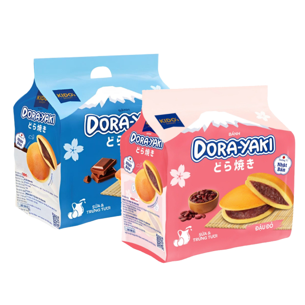 Bánh Dorayaki vị socola và đậu đỏ Kido's Bakery 150g