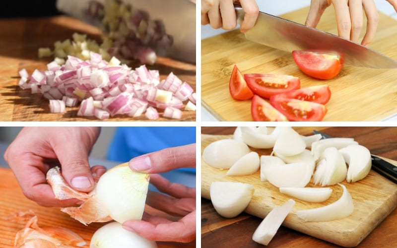 Các nguyên liệu được cắt gọn giúp món ăn đẹp mắt