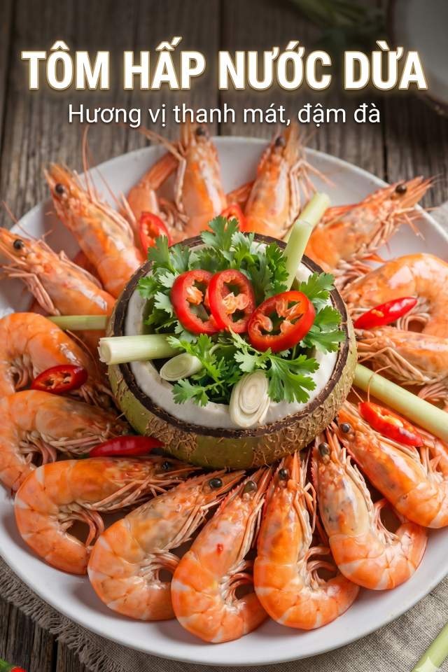 2 cách làm tôm hấp nước dừa thơm lừng, ngọt thịt chuẩn vị miền Tây