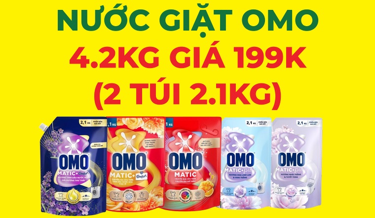 Từ 01/05 - 31/05, mua 4.2 kg nước giặt OMO chỉ 199k tại Bách hóa XANH