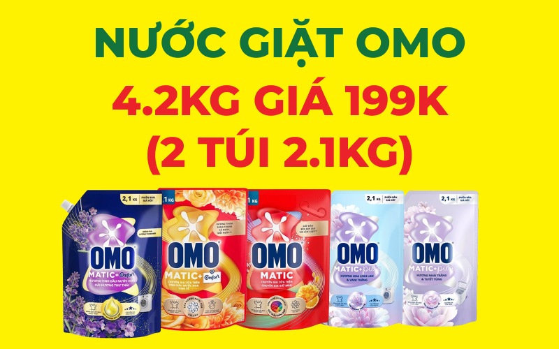 Từ 01/05 - 31/05, mua 4.2 kg nước giặt OMO chỉ 199k tại Bách hóa XANH