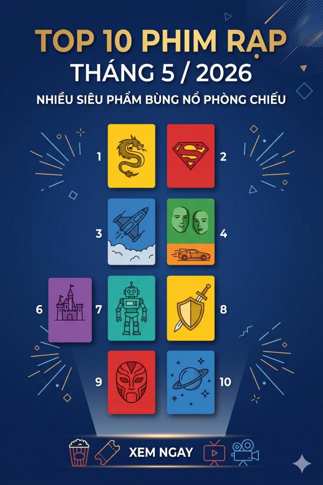 Top 10 phim rạp tháng 5/2026 - Nhiều siêu phẩm bùng nổ phòng chiếu
