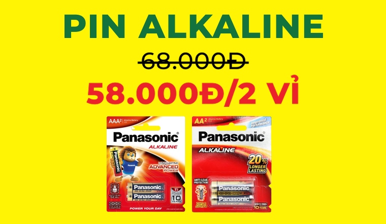 Mua Pin Alkaline 2 vỉ chỉ 58k tại Bách hóa XANH