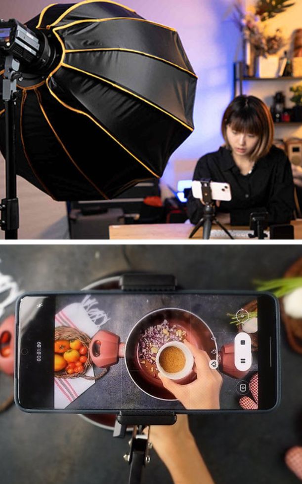 Cách set up ánh sáng để quay video nấu ăn bằng điện thoại