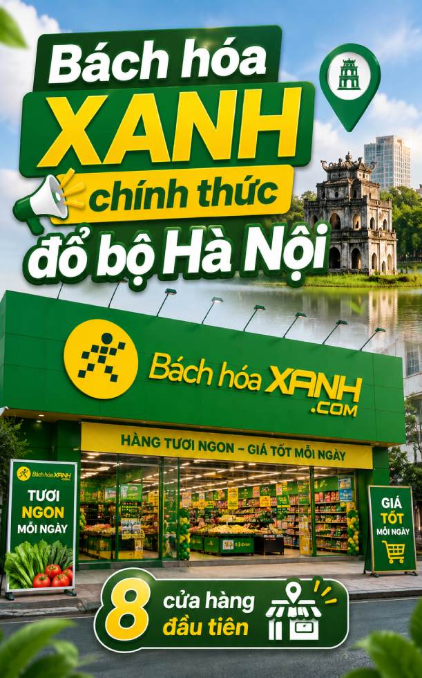Bách hóa XANH chính thức đổ bộ Hà Nội với 8 cửa hàng đầu tiên