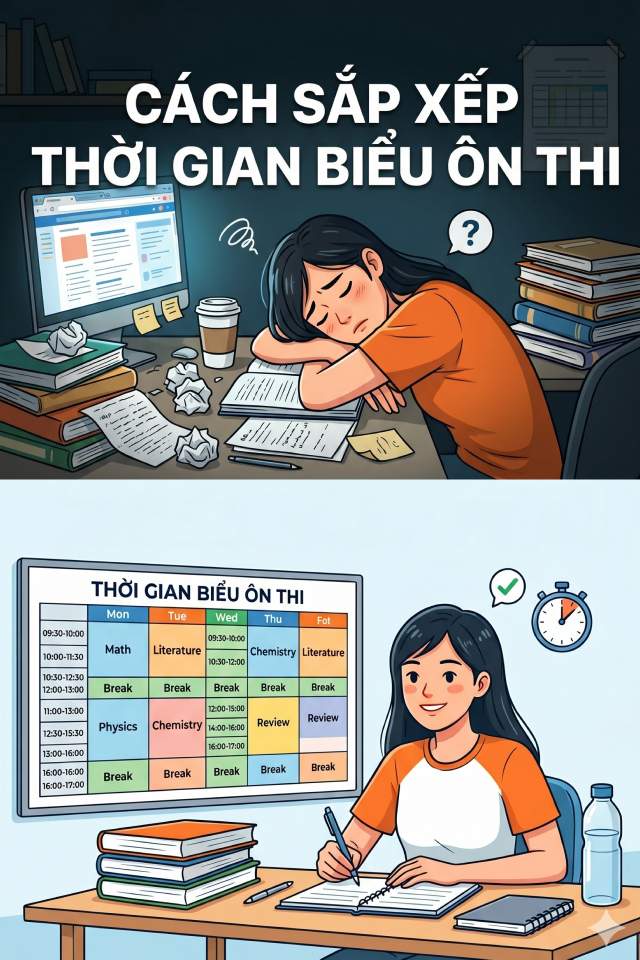Cách sắp xếp thời gian biểu ôn thi giúp học hiệu quả, không bị quá tải