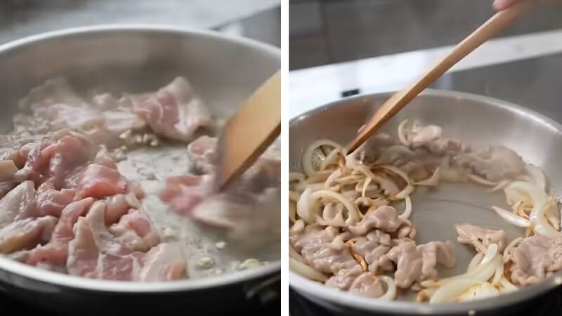 Xào thịt heo với hành tây Xào thịt heo với hành tây