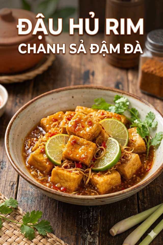 Cách làm đậu hũ rim chanh sả lạ miệng, bắt cơm, dùng với cơm nóng bao hợp