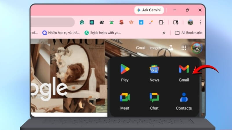 Bước 1: Mở Gmail Bước 1: Mở Gmail