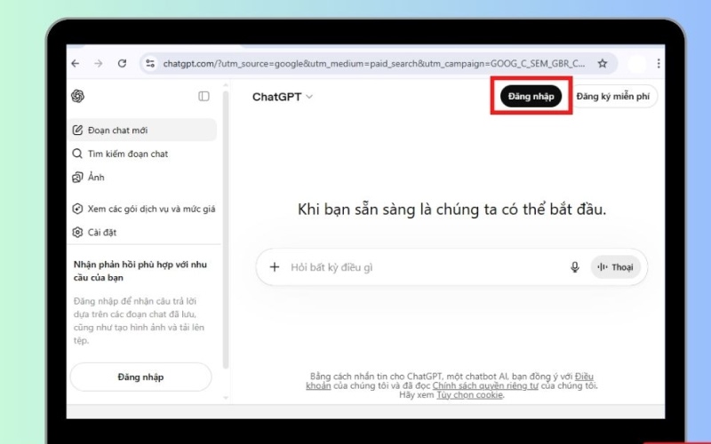 Bước 1: Truy cập ChatGPT Bước 1: Truy cập ChatGPT