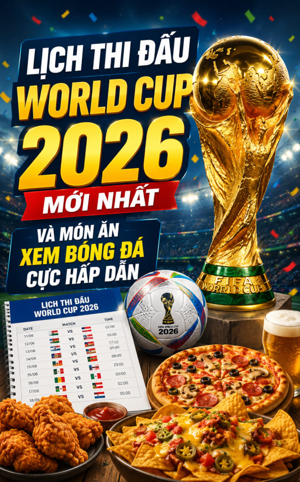 Lịch thi đấu World Cup 2026 mới nhất và món ăn xem bóng đá cực hấp dẫn