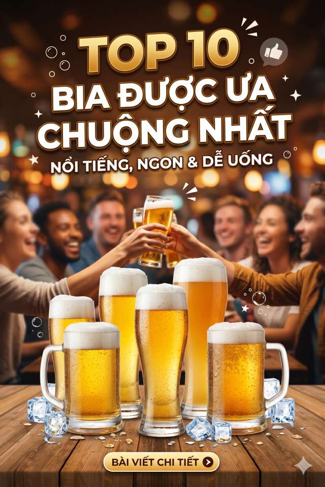 Top 10 loại bia ngon nổi tiếng dễ uống và được ưa chuộng nhất hiện nay
