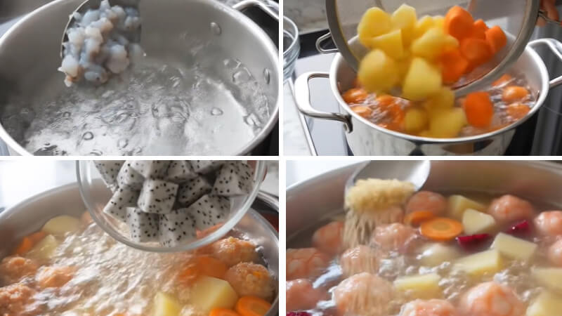 Nấu canh thanh long
