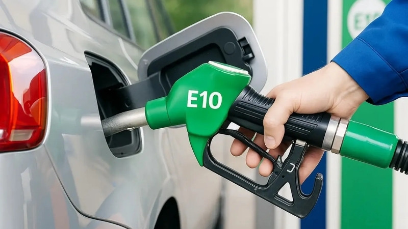 Ký hiệu E là con số chỉ tỷ lệ phần trăm ethanol pha vào xăng: E5(5%), E10(10%), E85(85%)