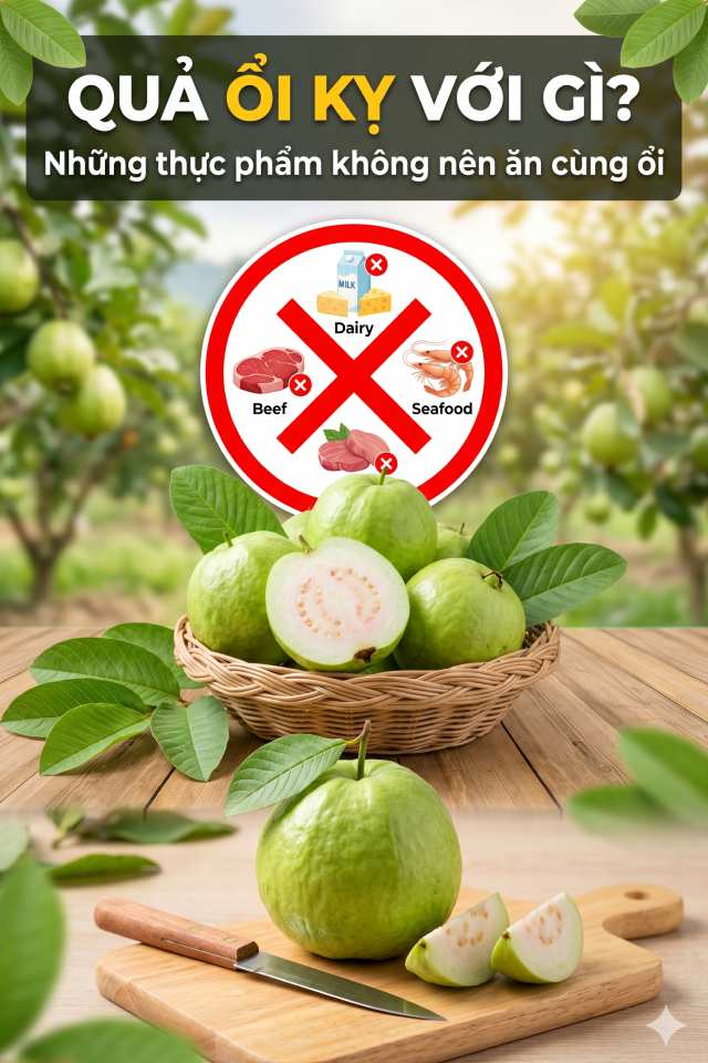 Quả ổi kỵ với gì? Những thực phẩm không nên ăn cùng ổi