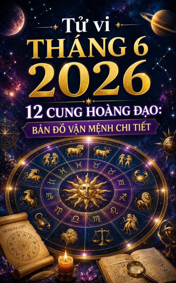 Tử vi tháng 6 2026 12 cung hoàng đạo: Bản đồ vận mệnh chi tiết