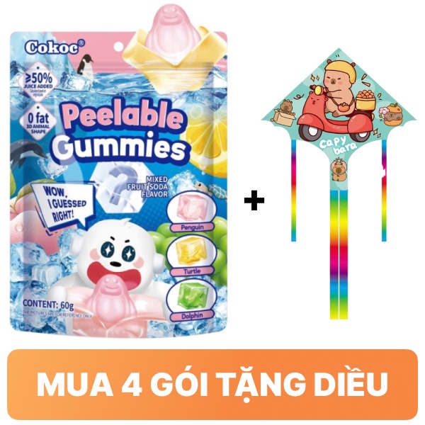 Kẹo dẻo 3d vị soda hỗn hợp Cokoc 60g