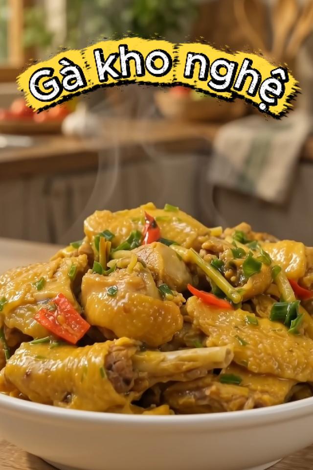2 cách làm gà kho nghệ vàng ươm bắt mắt, hao cơm