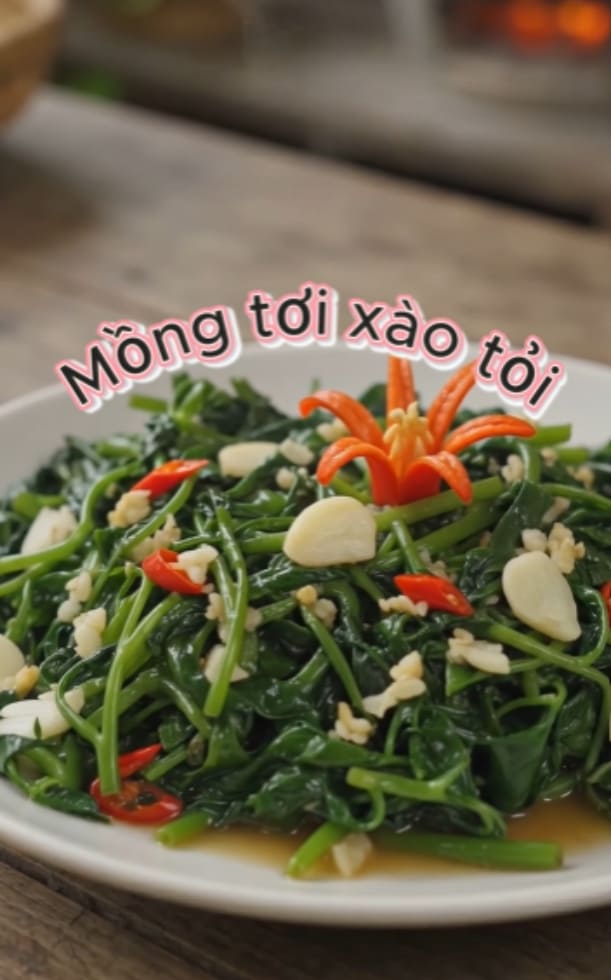 2 cách làm mồng tơi xào tỏi xanh mượt, giòn ngon cho bữa cơm nhà