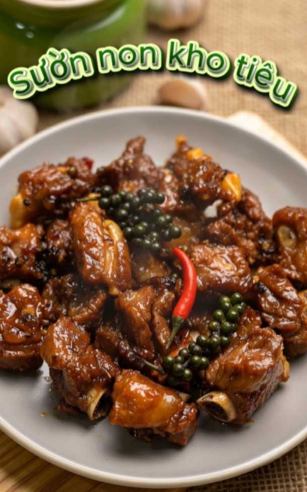2 cách làm sườn non kho tiêu thơm ngon đậm đà, hấp dẫn cho cả nhà