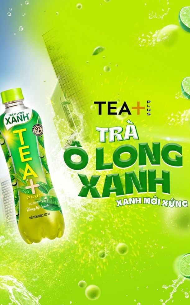 Thưởng thức vị trà ô long xanh Tea Plus thơm ngon, đậm đà