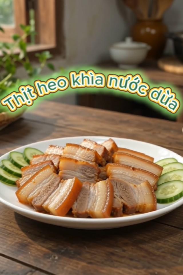 2 cách làm thịt heo khìa nước dừa thơm phức, ngon mềm