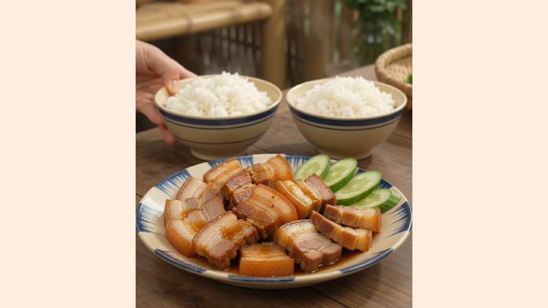 Thưởng thức thịt heo khìa nước dừa