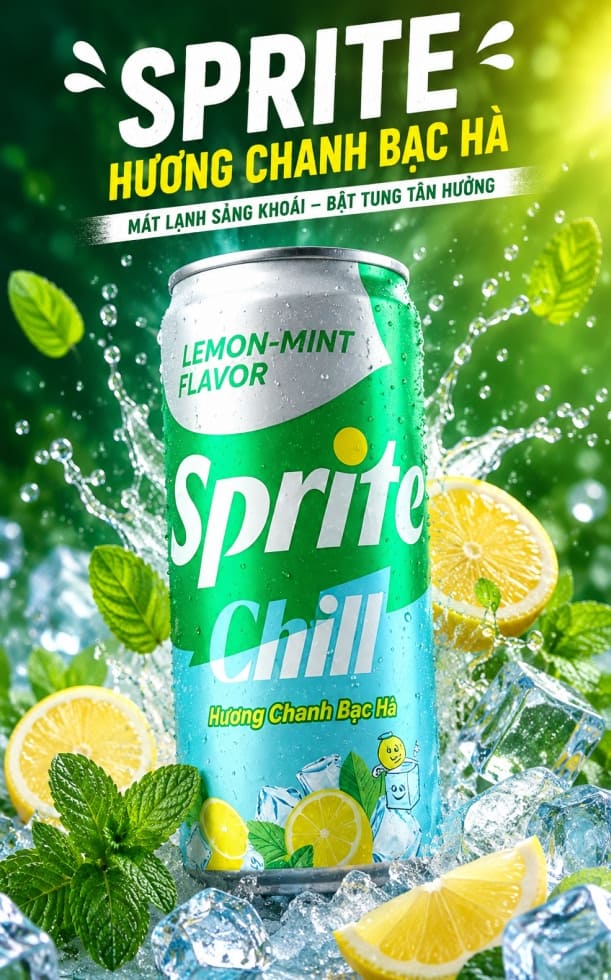 Đánh giá nước ngọt Sprite hương chanh bạc hà: Vị mới mẻ cho ngày hè